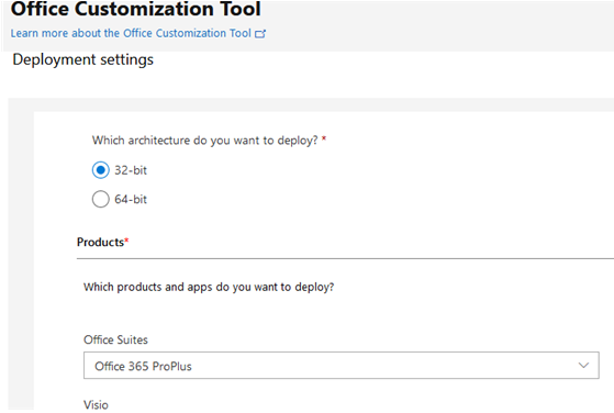 Customize Office 365/2019 installation with office customization tool