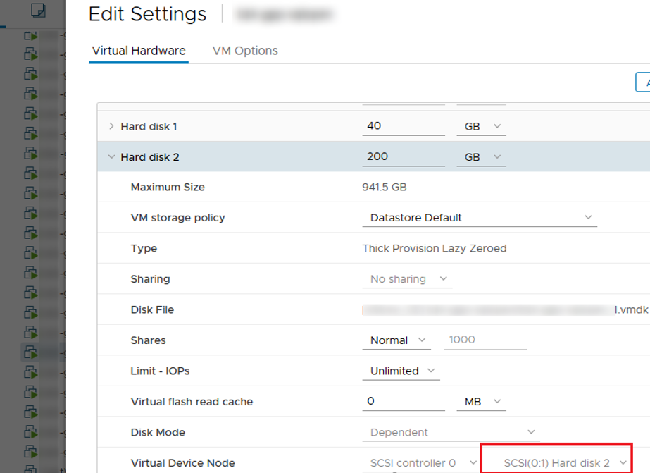 Get VMWare Virtual Disk SCSI ID