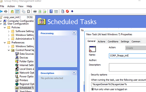 GPO create new Scheduled Task 
