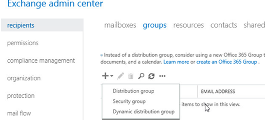 how to create new distribution list on exchange (on-prem or online)