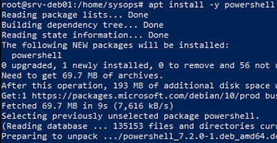 installing powershell core on debian linux