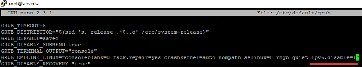 ipv6.disable in grub