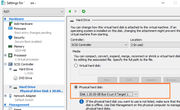 Mount USB Drive into a VM from Hyper-V host