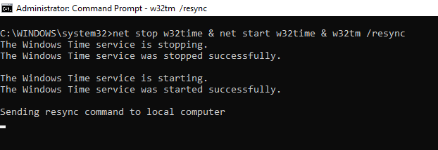 restart w32time service 