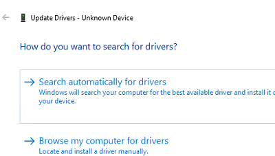 Search automatically for drivers