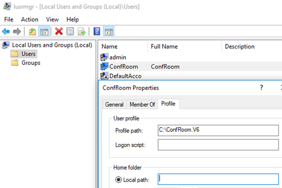 set mandatory profile path in windows