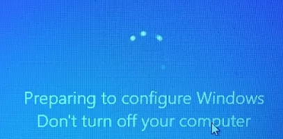 computer stuck preparing to configure windows, Do not turn off your computer