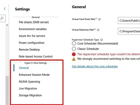 Configure Microsoft Hyper-V Server using Windows Admin Center web console