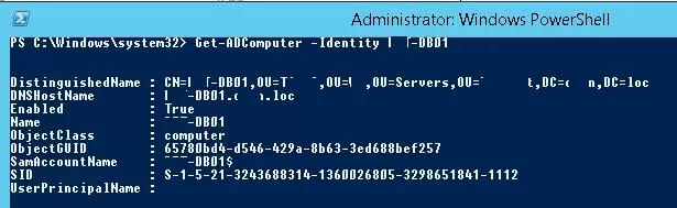 Get-ADComputer -Identity