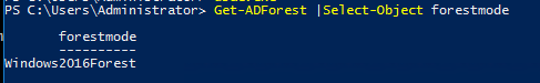 Get-ADForest forestmode