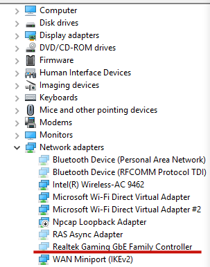 ghost (hidden) network adapter on windows