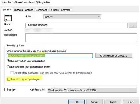 run gpo logon script as administrator with sheduler task