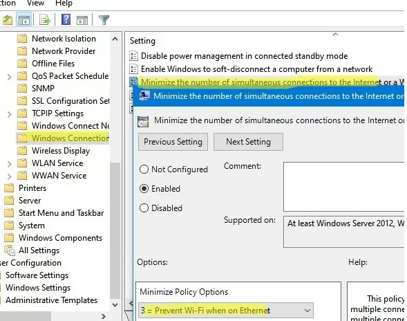 gpo: prevent wi-fi on ethernet