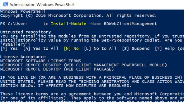 Install-Module -Name RDWebClientManagement