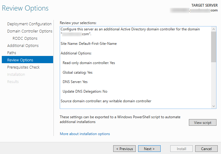 review rodc settings