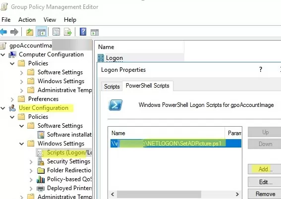 run powershell logon script via gpo