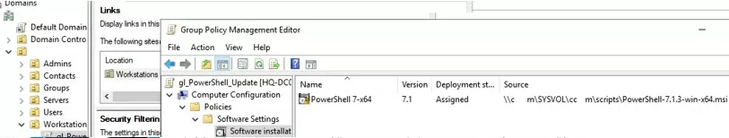 updating powershell on domain computers using gpo