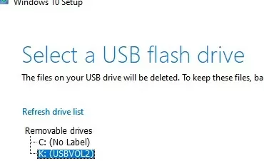 write windows 10 install image to usb stick